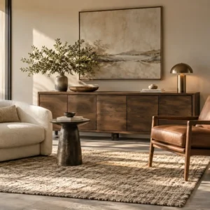 Mobilier varié présenté dans un espace de showroom — illustration d’inspiration