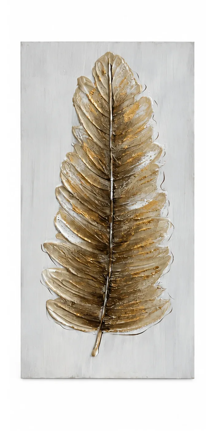 Tableau décoratif Plume Dorée — vue de face