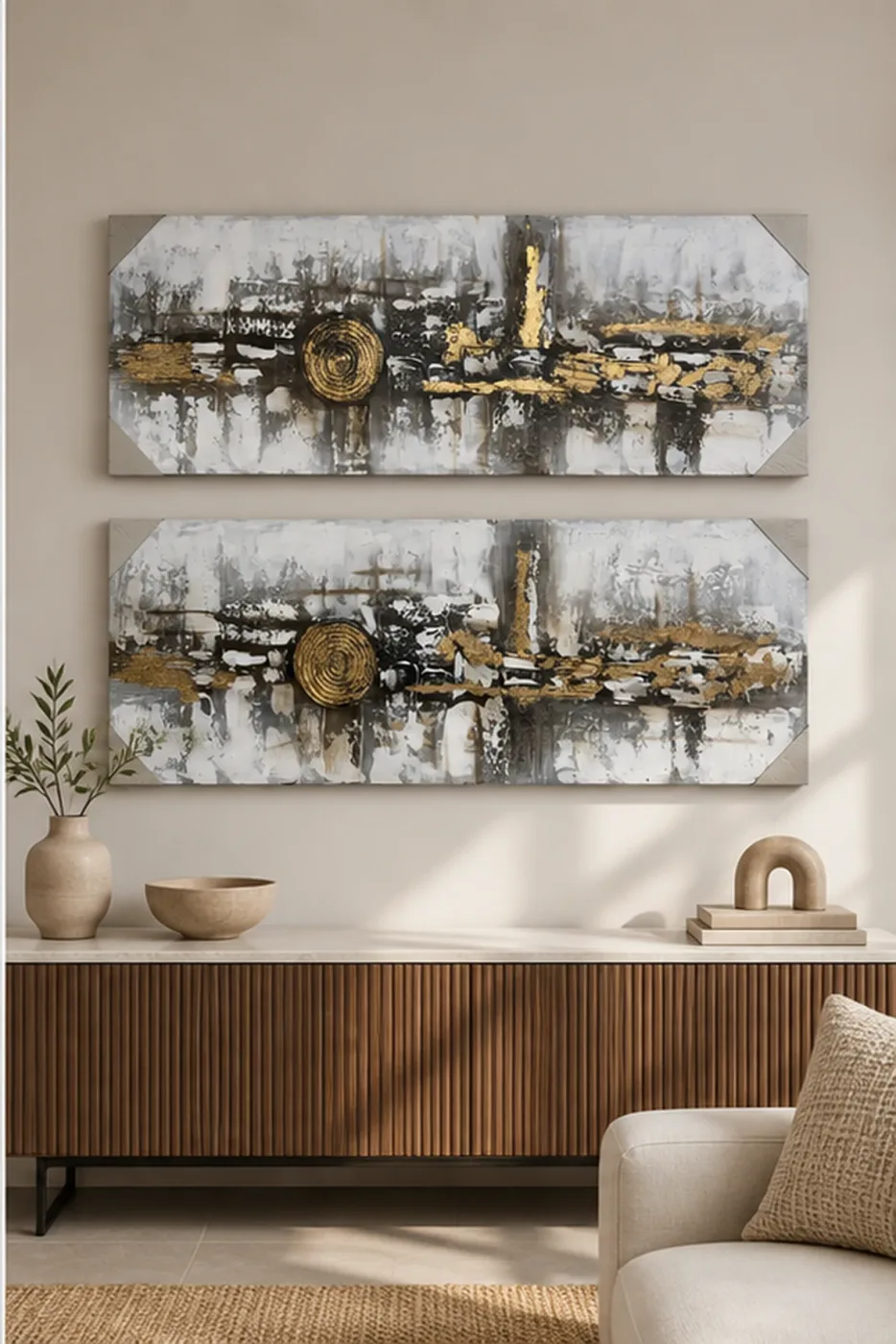 Tableau décoratif Abstraction Duo — en situation