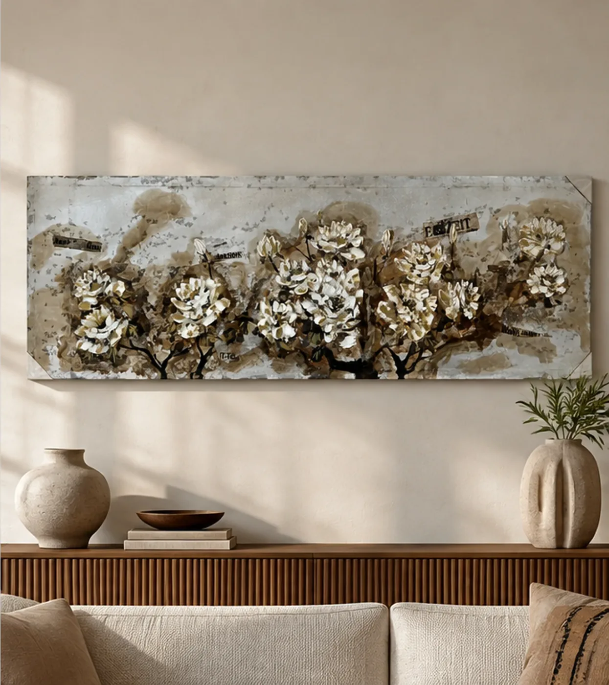 Tableau décoratif Fleurs Relief — en situation