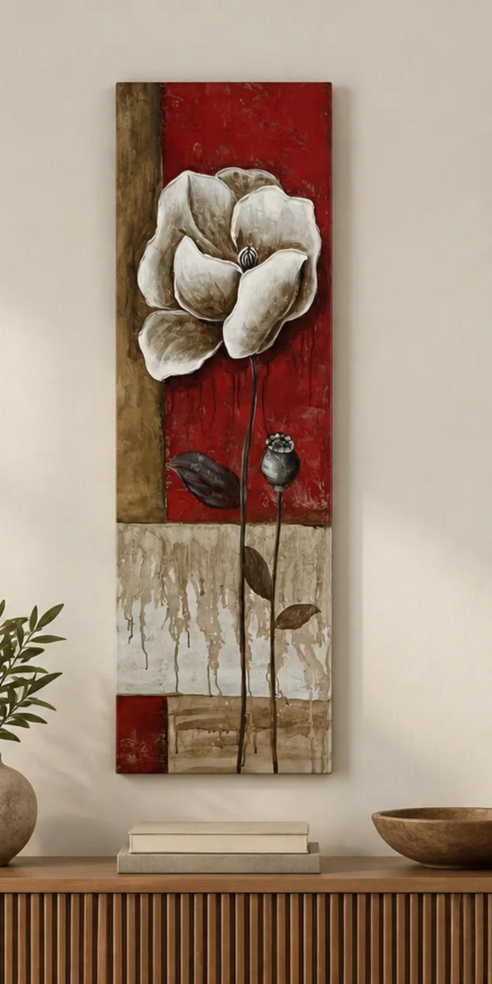 Tableau décoratif Fleur Rouge — en situation