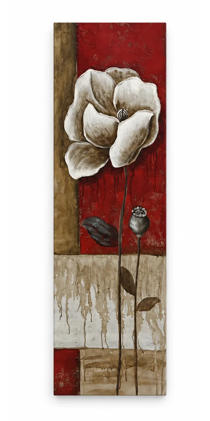 Tableau décoratif Fleur Rouge — vue de face