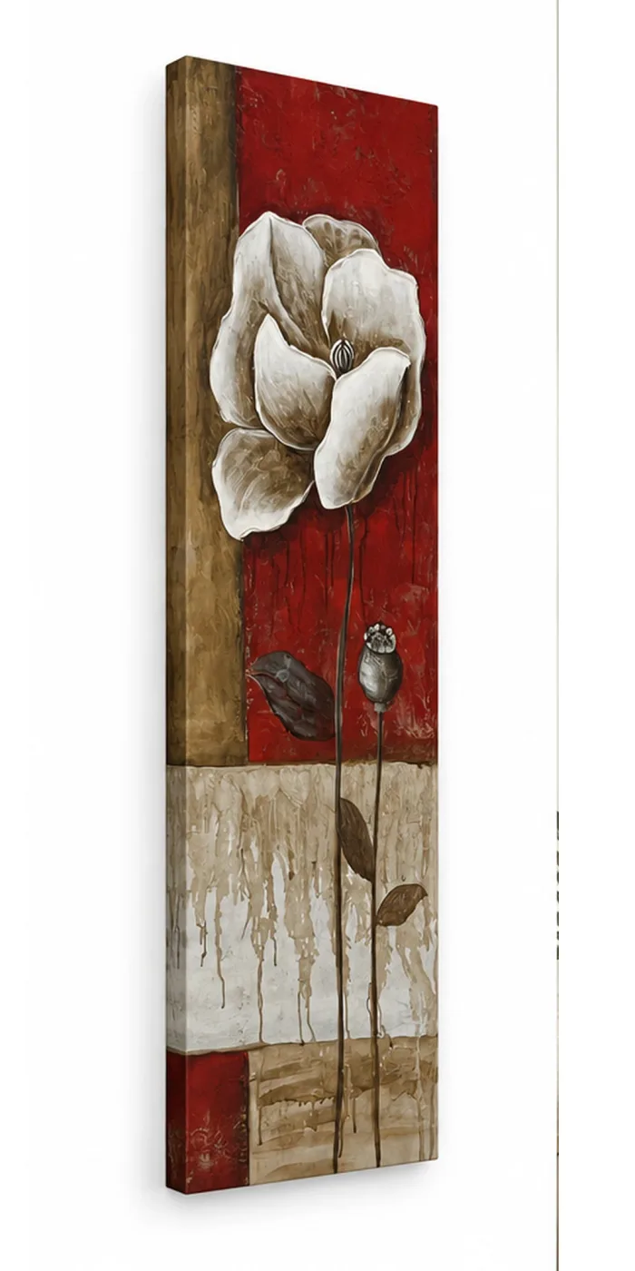 Tableau décoratif Fleur Rouge — vue trois-quarts