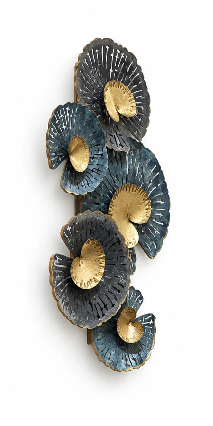 Tableau décoratif Fleurs Métal — vue trois-quarts