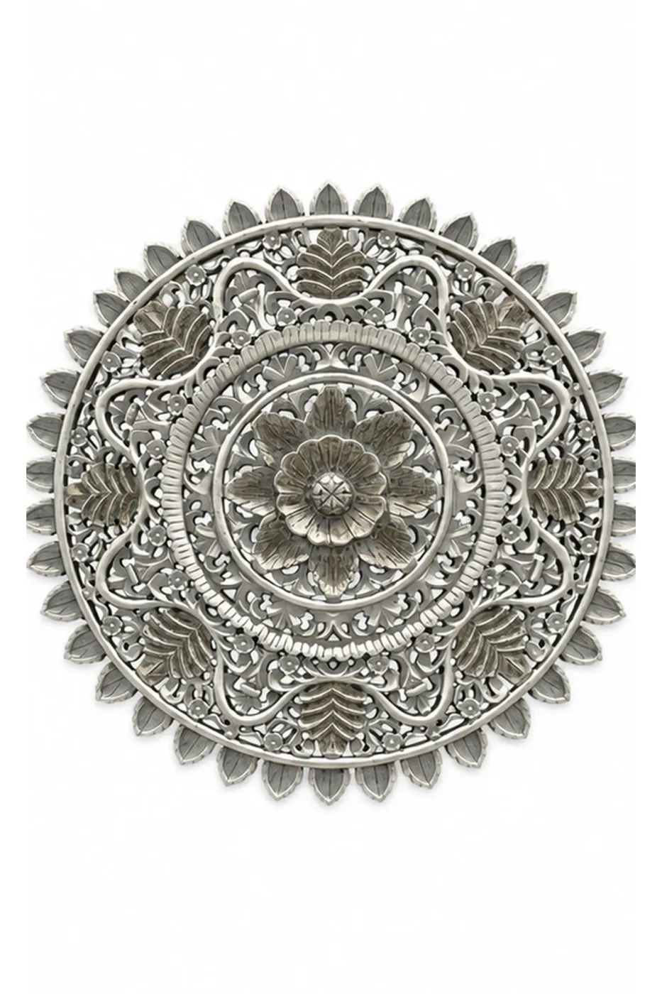 Tableau décoratif Rosace Argent — vue de face