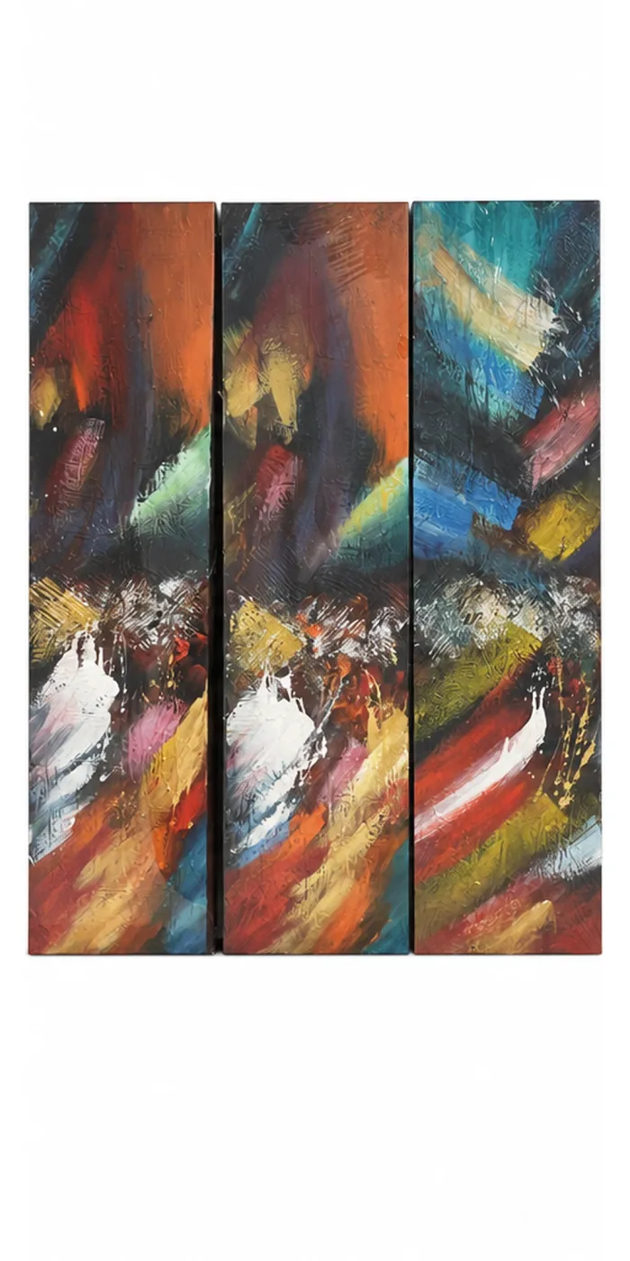 Tableau décoratif Triptyque Chromatique — vue de face