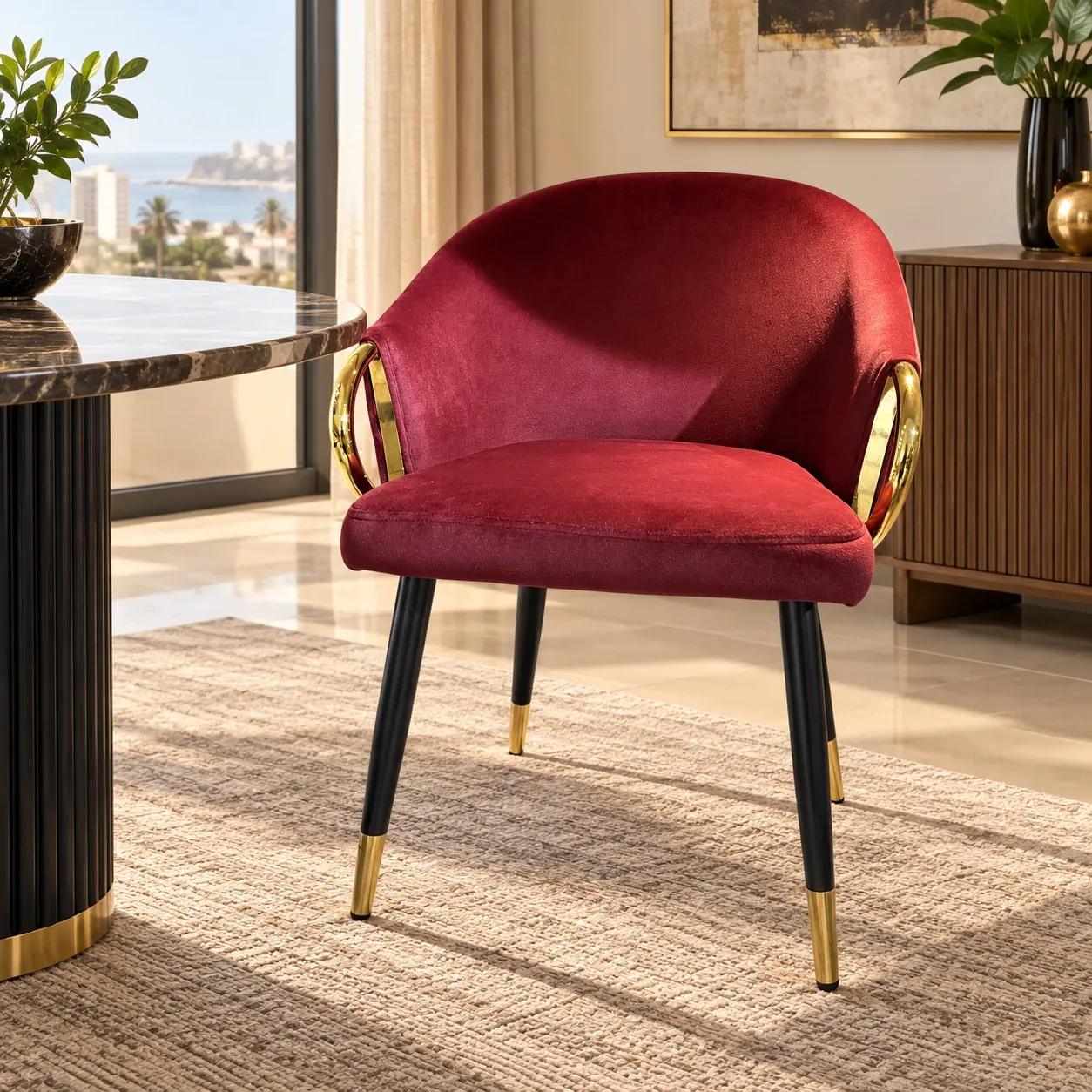 Chaise Bordeaux Oro — en situation