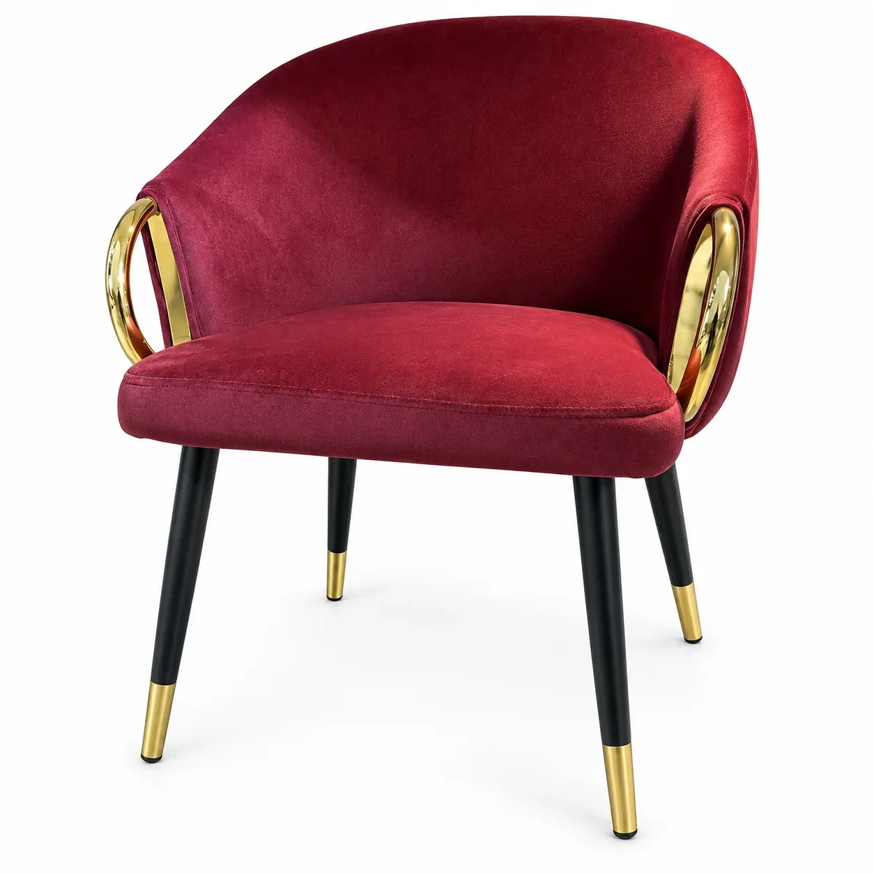 Chaise Bordeaux Oro — vue trois-quarts