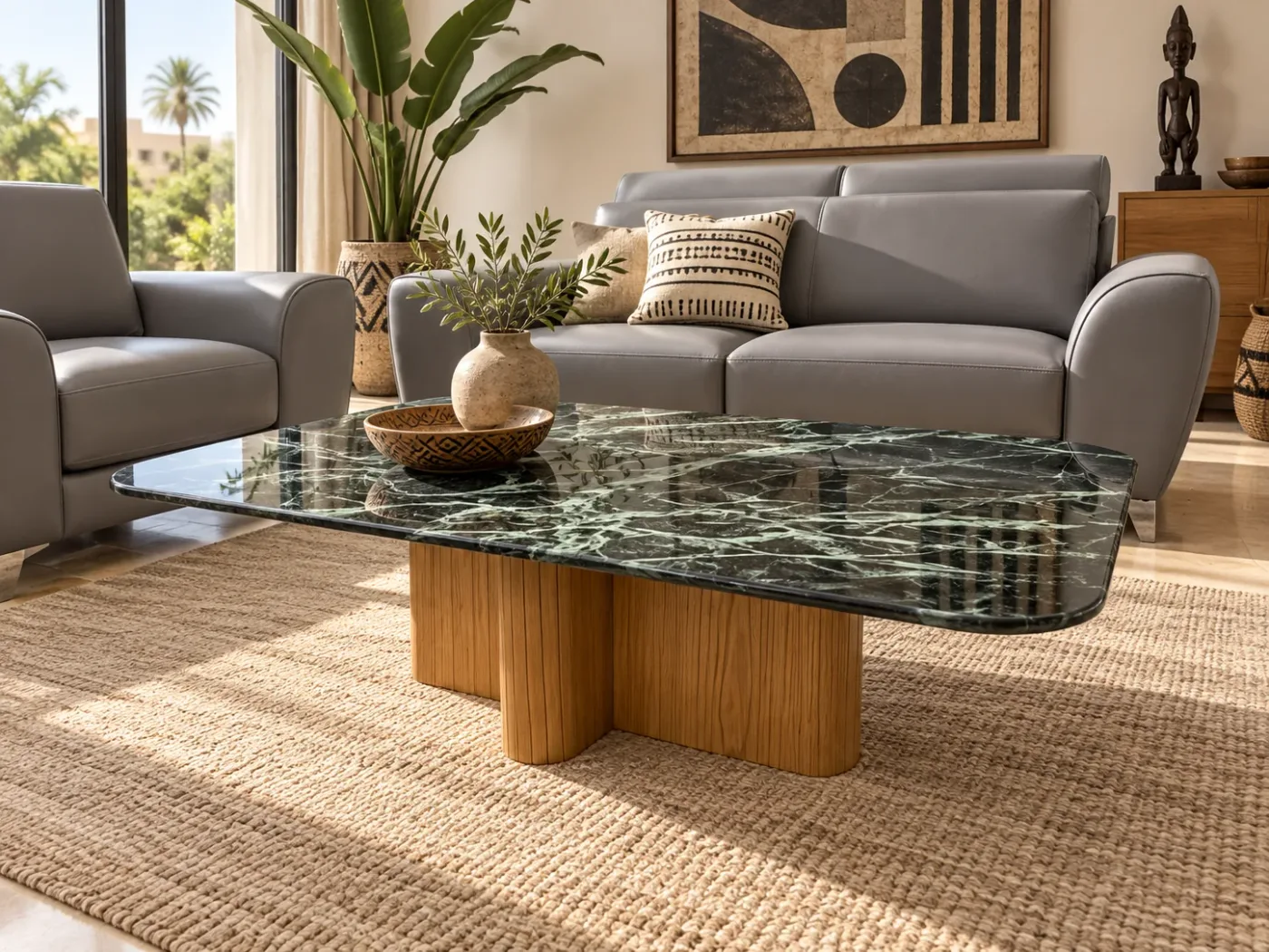 Table centrale Malachite — en situation