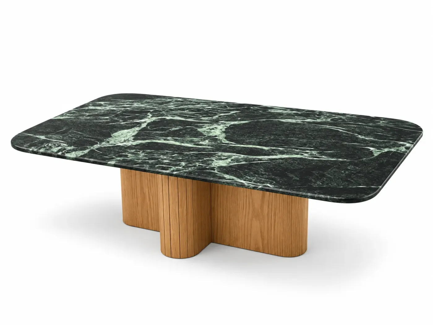Table centrale Malachite — vue trois-quarts