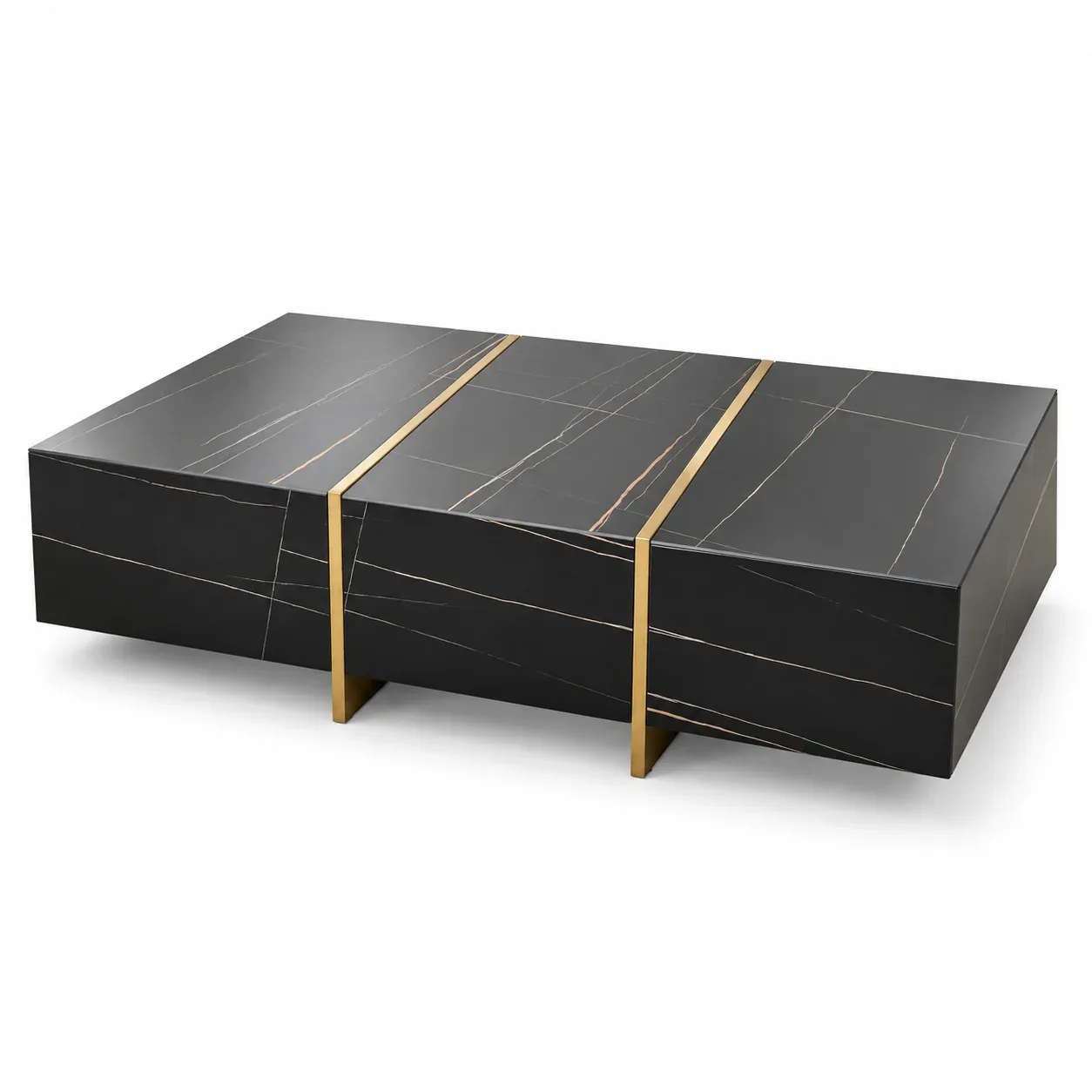 Table centrale Aureo — vue trois-quarts