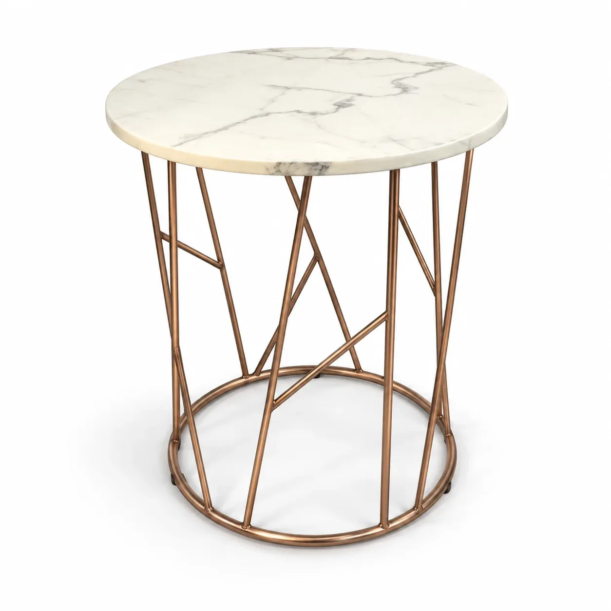 Table d’appoint Calacatta — vue trois-quarts
