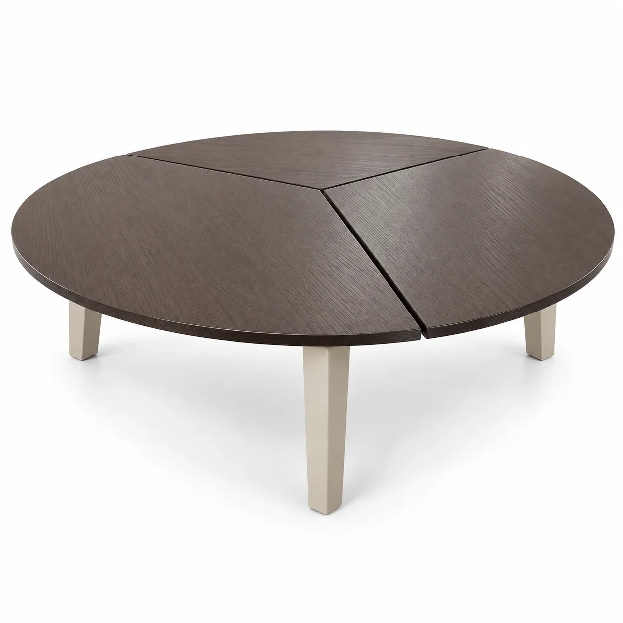Table centrale Segmento — vue trois-quarts