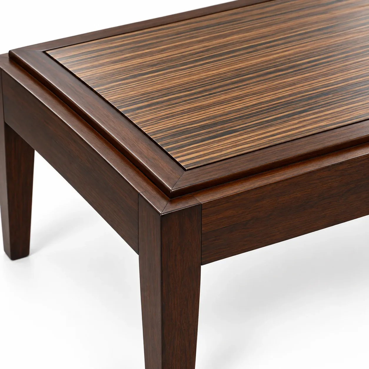 Table centrale Zebrano — détail