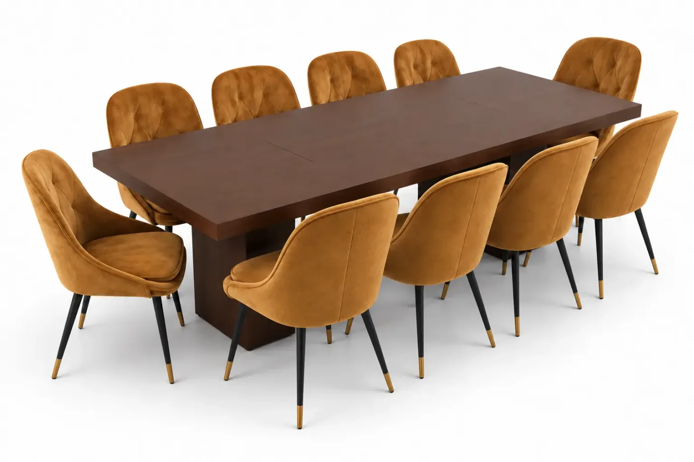 Table à manger Ocra — vue trois-quarts