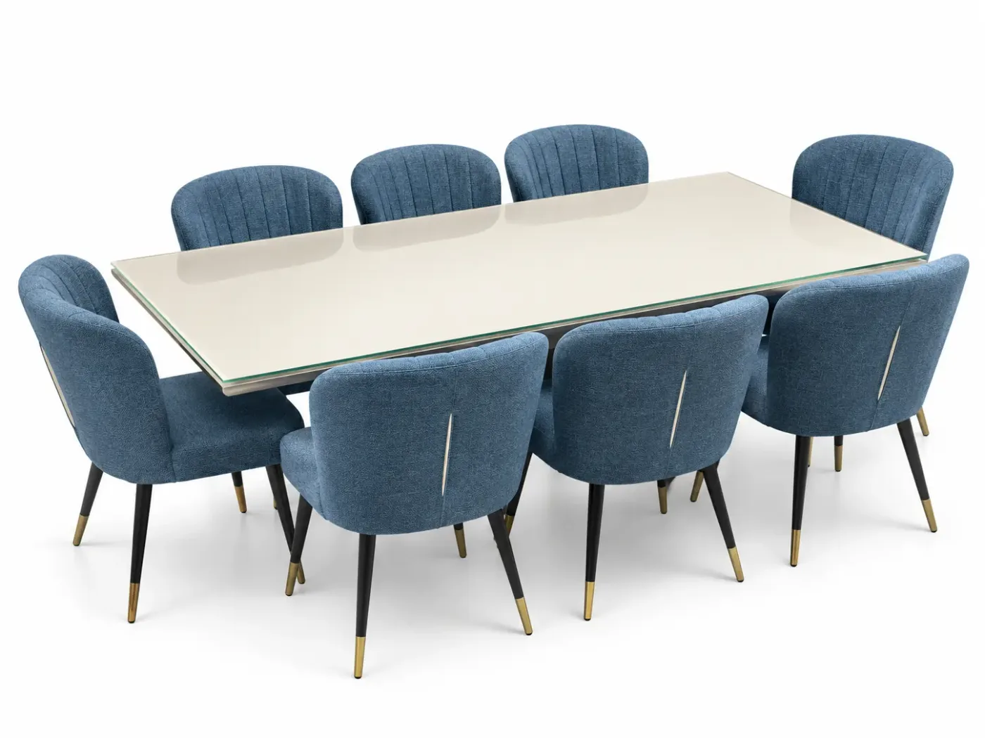 Table à manger Azzurra — vue trois-quarts