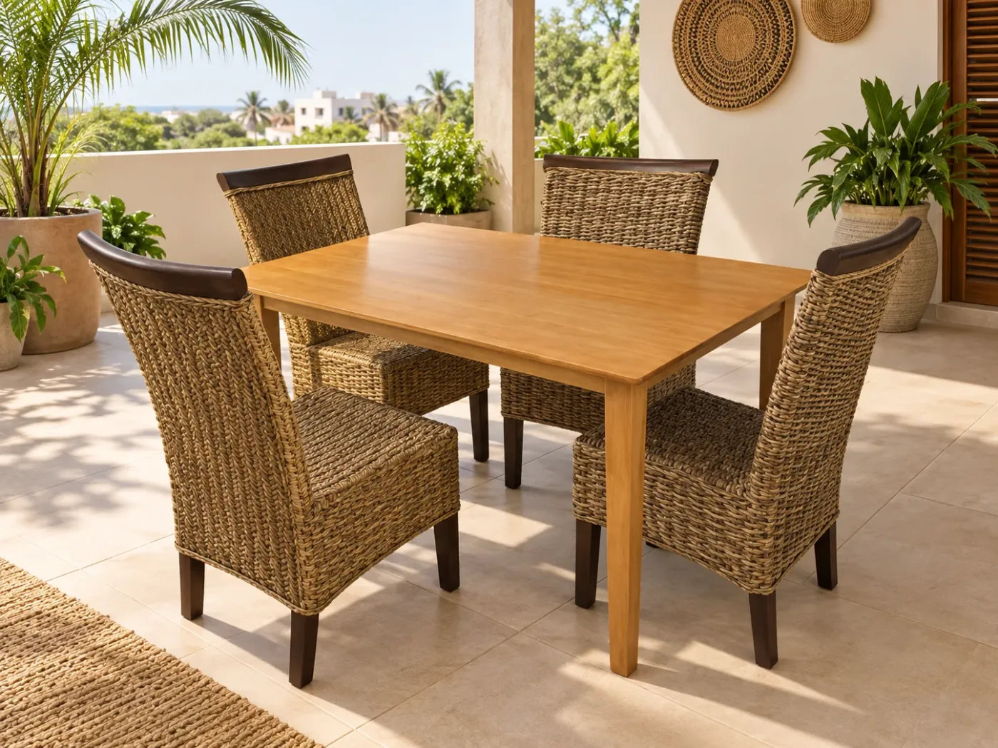 Table à manger Rattan — en situation