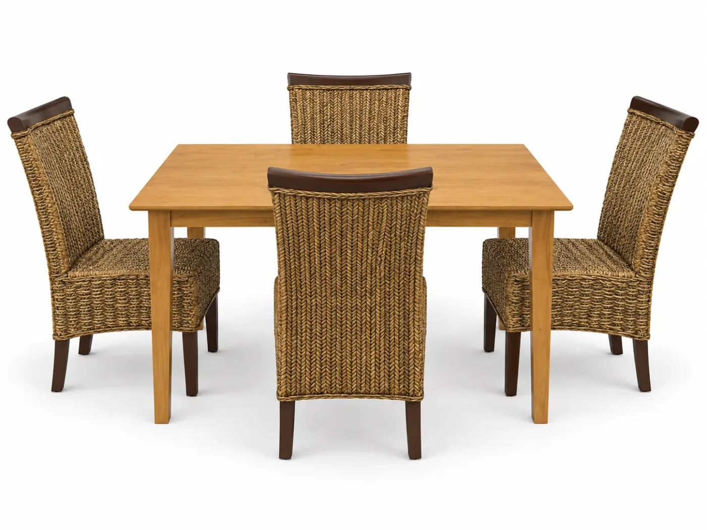 Table à manger Rattan — vue de face