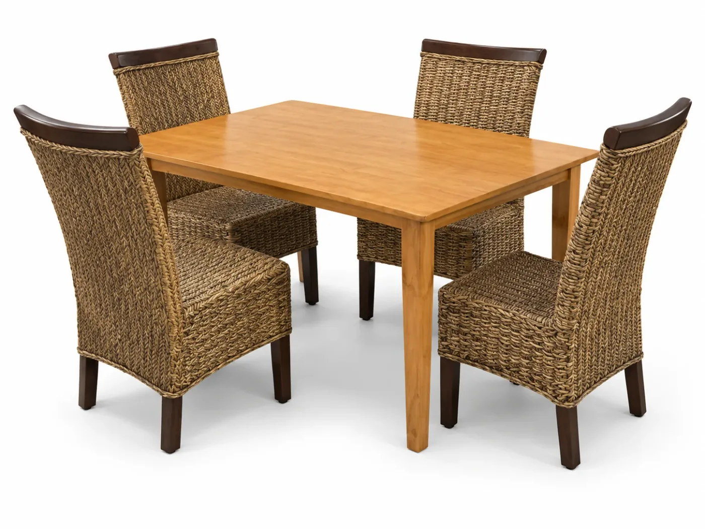 Table à manger Rattan — vue trois-quarts