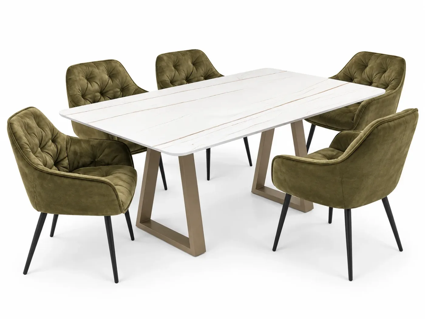 Table à manger Giada — vue trois-quarts