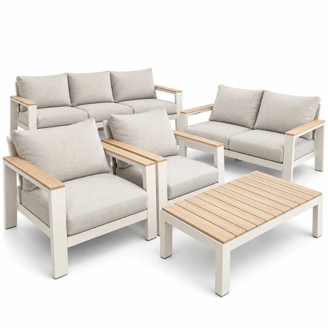Mobilier extérieur Teck Bianco — détail