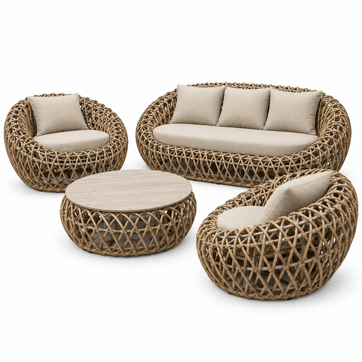 Mobilier extérieur Nido Rattan — vue de face