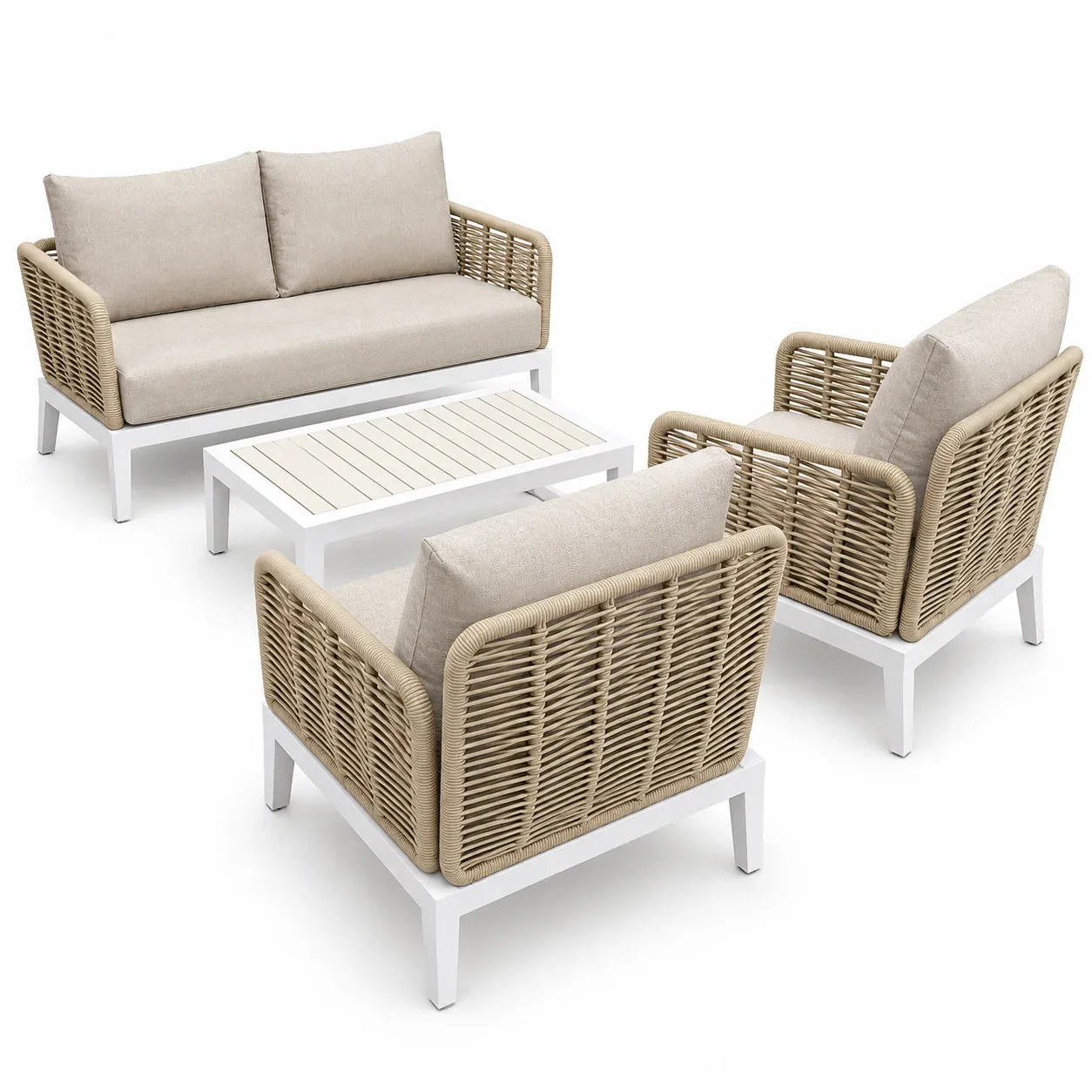 Mobilier extérieur Corda Sabbia — vue trois-quarts
