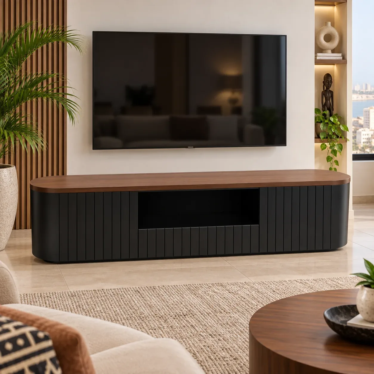 Meuble TV Nero Linea — en situation