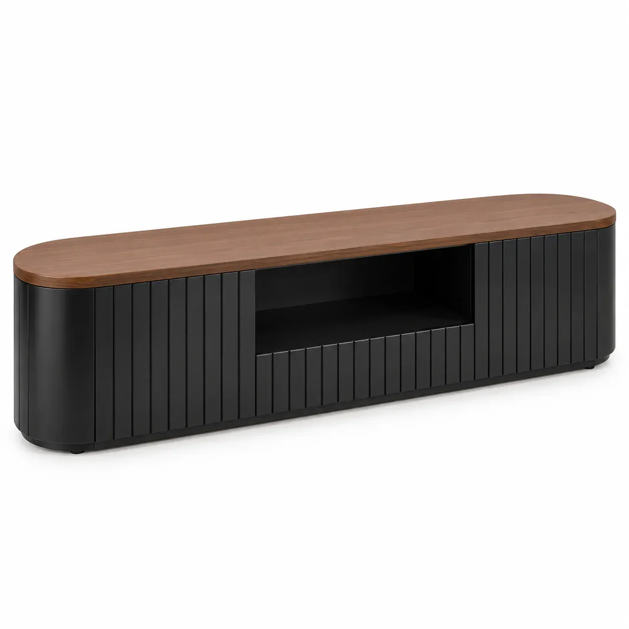 Meuble TV Nero Linea — vue trois-quarts