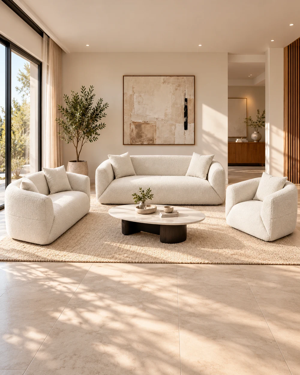 Fiocco — Salon trois pièces ivoire