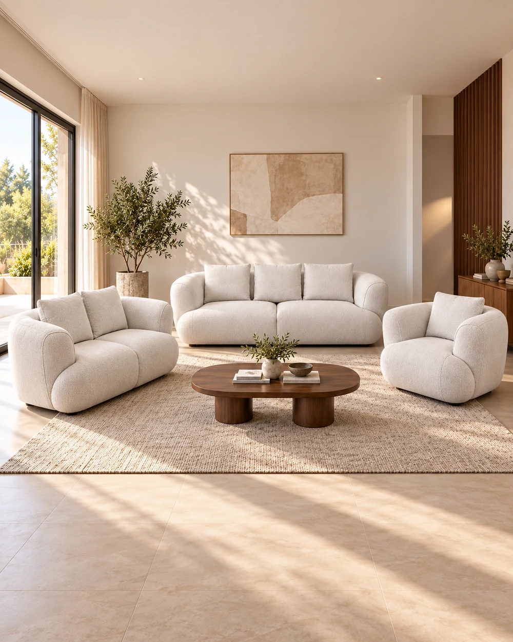 Soffice Trio — Salon 3 + 2 + 1 ivoire